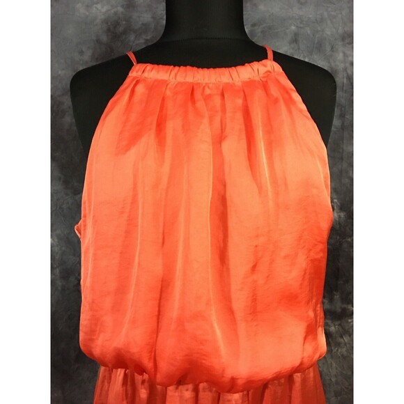 Bisou Bisou Michele Bohbot Orange Maxi Sleeveless Sundress L/XL - Picture 3 of 5